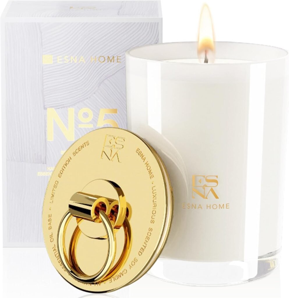 ESNA HOME Aromatherapy Scented Candles | Lavender Essential Oil | 50 Hours Burn Soy White Candles | Celebrate Mom Self Care Present for Mom | Unique Present Room Decor Candle for Home Scented